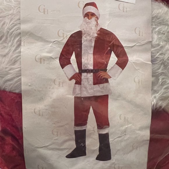 NEW Santa Costume  Men's One Size (8-PCS) - Picture 1 of 4